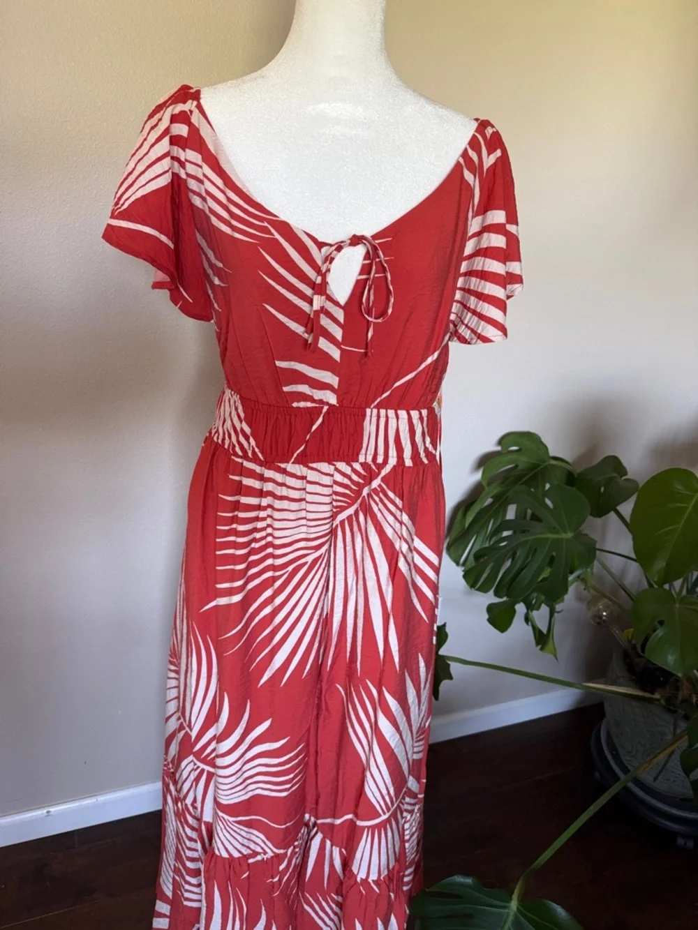 Nine West Coral Tropical Print Maxi Dress, XXL - Picture 2 of 14